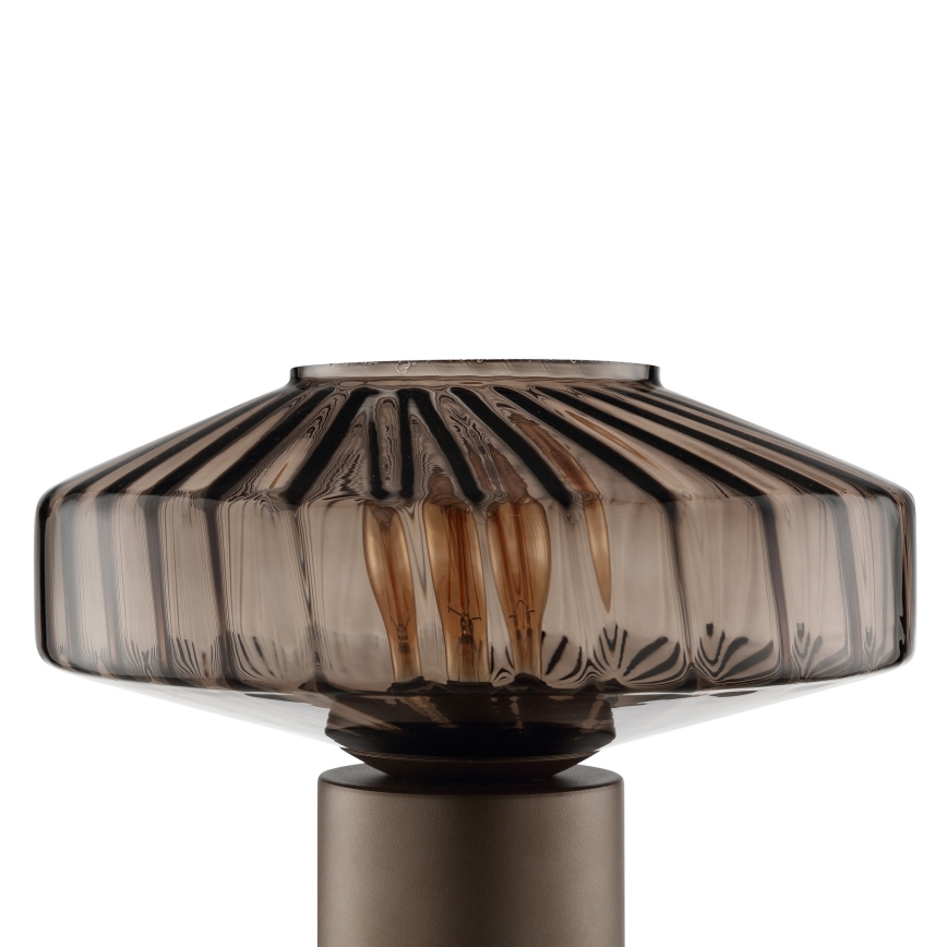 Brilliant - Galda lampa LYN 1xE27/20W/230V brūna/dūmakaina brūna