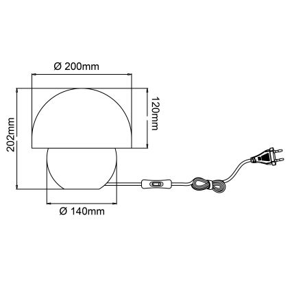 Brilliant - Galda lampa NALAM 1xE14/40W/230V pelēka/oša - FSC sertificēts