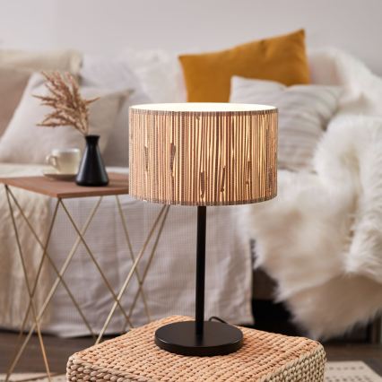 Brilliant - Galda lampa WIMEA 1xE27/52W/230V melna/bēša