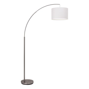 Brilliant - grīdas lampa CLARIE 1xE27/60W/230V, matēts hroms/balta
