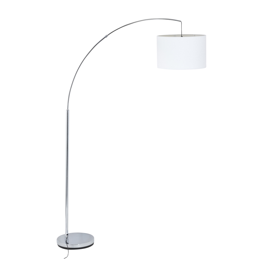 Brilliant - grīdas lampa CLARIE 1xE27/60W/230V, matēts hroms/balta