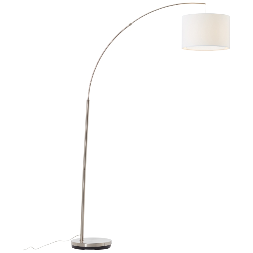 Brilliant - grīdas lampa CLARIE 1xE27/60W/230V, matēts hroms/balta