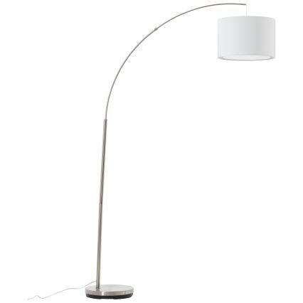 Brilliant - grīdas lampa CLARIE 1xE27/60W/230V, matēts hroms/balta
