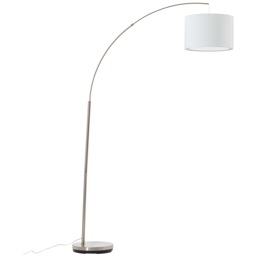 Brilliant - grīdas lampa CLARIE 1xE27/60W/230V, matēts hroms/balta