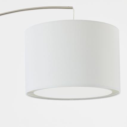 Brilliant - grīdas lampa CLARIE 1xE27/60W/230V, matēts hroms/balta