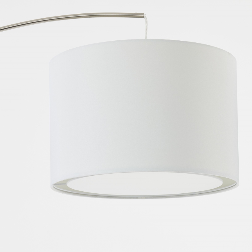 Brilliant - grīdas lampa CLARIE 1xE27/60W/230V, matēts hroms/balta