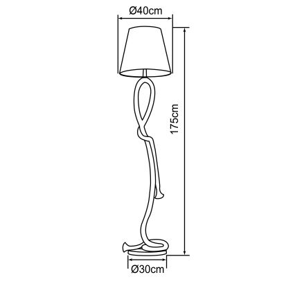 Brilliant - Grīdas lampa SAILOR 1xE27/40W/230V bēša/krēmkrāsaina