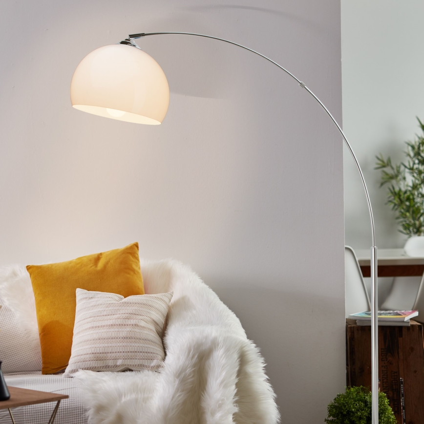 Brilliant - Grīdas lampa VESSA 1xE27/60W/230V spīdīgs hroms/balts