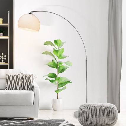 Brilliant - Grīdas lampa VESSA 1xE27/60W/230V spīdīgs hroms/balts