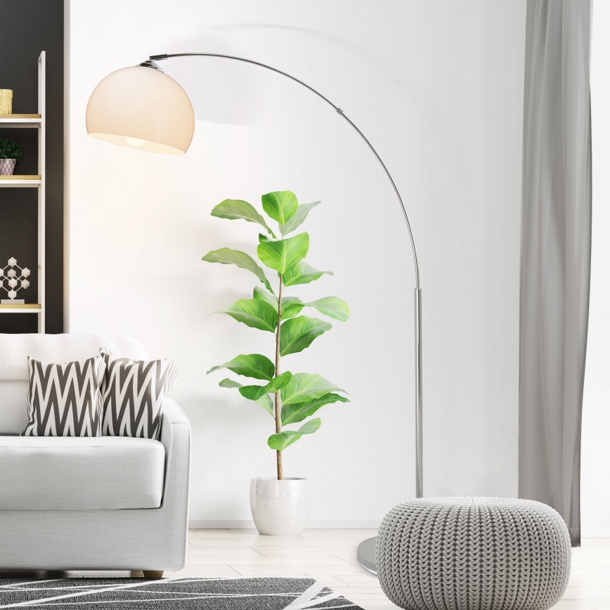 Brilliant - Grīdas lampa VESSA 1xE27/60W/230V spīdīgs hroms/balts