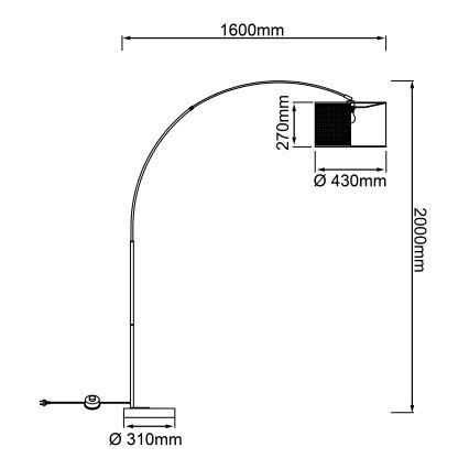 Brilliant - Grīdas lampa WILEY 1xE27/60W/230V melna/bēša