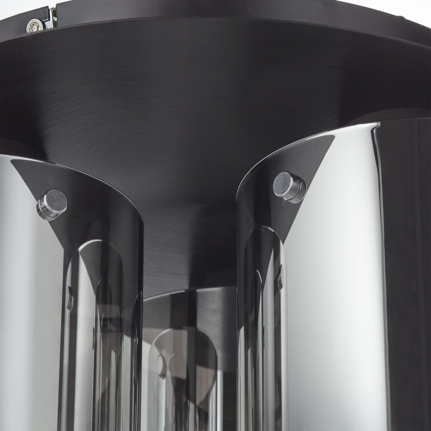 Brilliant - Griestu gaismeklis BETH 3xE27/60W/230V Ø 37 cm melna/dūmakaina