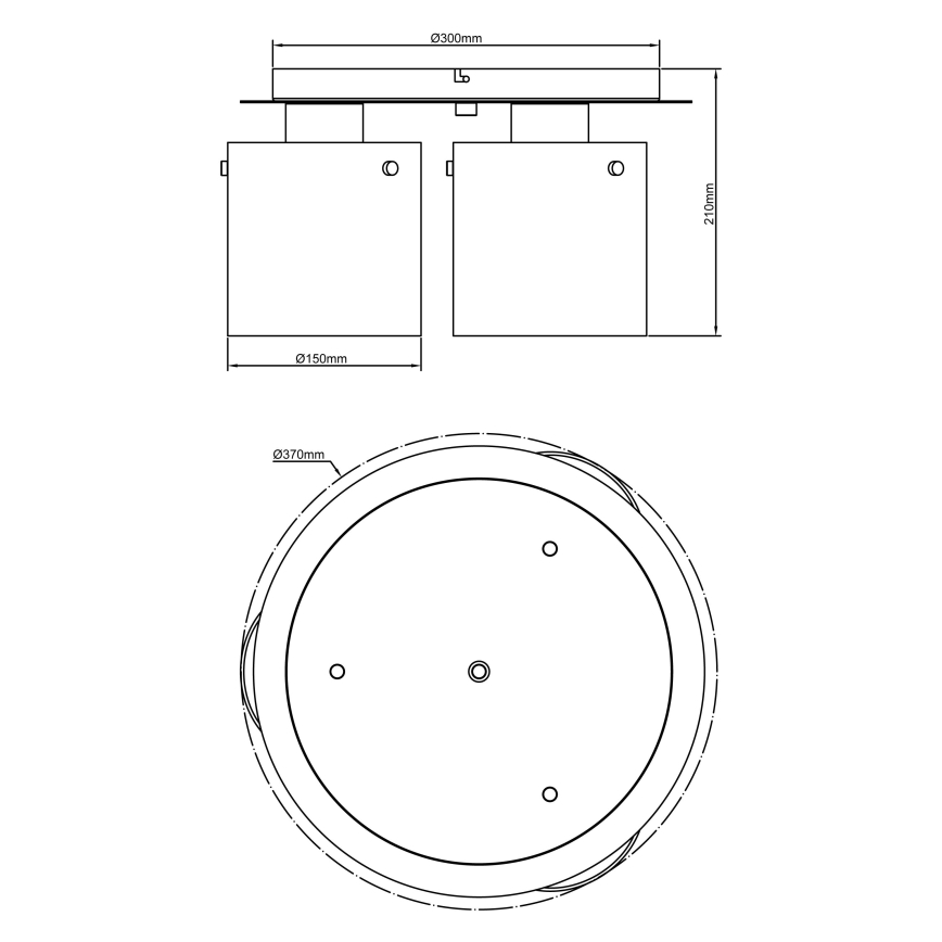 Brilliant - Griestu gaismeklis BETH 3xE27/60W/230V Ø 37 cm melna/dūmakaina