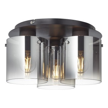 Brilliant - Griestu lampa BETH 3xE27/60W/230V melna/dūmakaina