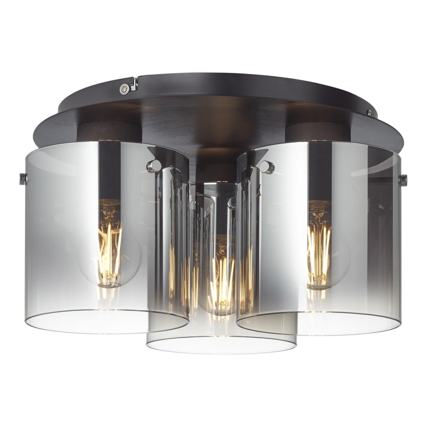 Brilliant - Griestu lampa BETH 3xE27/60W/230V melna/dūmakaina