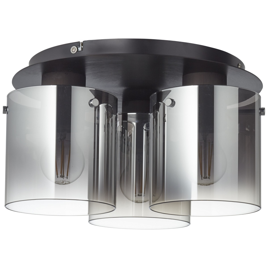 Brilliant - Griestu lampa BETH 3xE27/60W/230V melna/dūmakaina