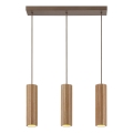Brilliant - karājamā lampa ar kabeli LAKEWOOD 3xGU10/10W/230V brūna
