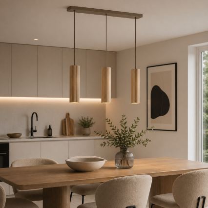 Brilliant - karājamā lampa ar kabeli LAKEWOOD 3xGU10/10W/230V brūna