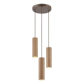 Brilliant - Karājoša lampa ar kabeli LAKEWOOD 3xGU10/10W/230V Ø 28 cm, brūna