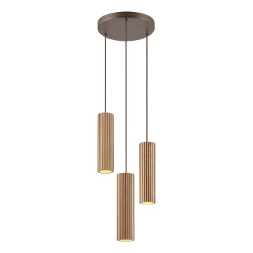Brilliant - Karājoša lampa ar kabeli LAKEWOOD 3xGU10/10W/230V Ø 28 cm, brūna
