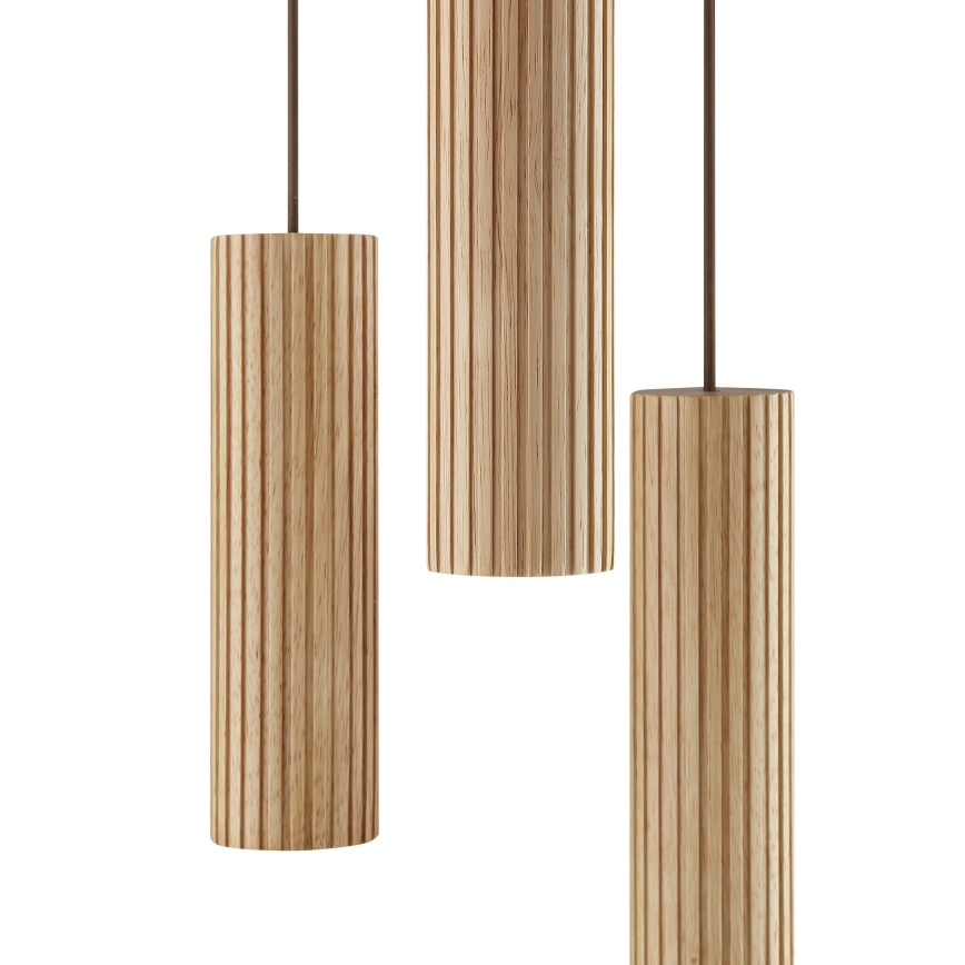 Brilliant - Karājoša lampa ar kabeli LAKEWOOD 3xGU10/10W/230V Ø 28 cm, brūna