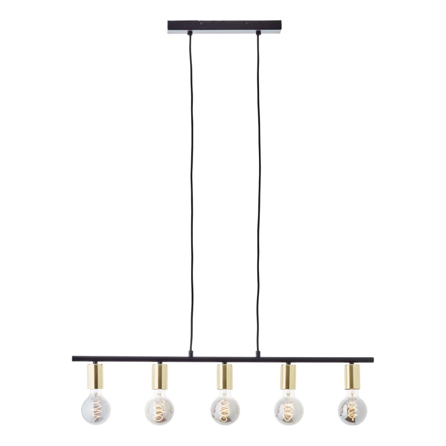 Brilliant - KERRY lustra uz kabeļa 5xE27/40W/230V melna/misiņš