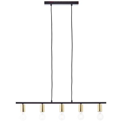 Brilliant - KERRY lustra uz kabeļa 5xE27/40W/230V melna/misiņš