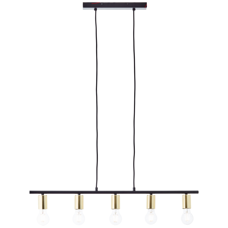 Brilliant - KERRY lustra uz kabeļa 5xE27/40W/230V melna/misiņš