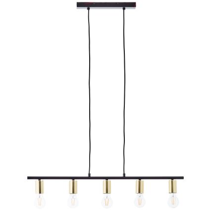 Brilliant - KERRY lustra uz kabeļa 5xE27/40W/230V melna/misiņš