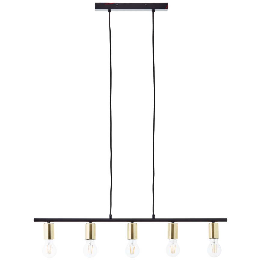 Brilliant - KERRY lustra uz kabeļa 5xE27/40W/230V melna/misiņš