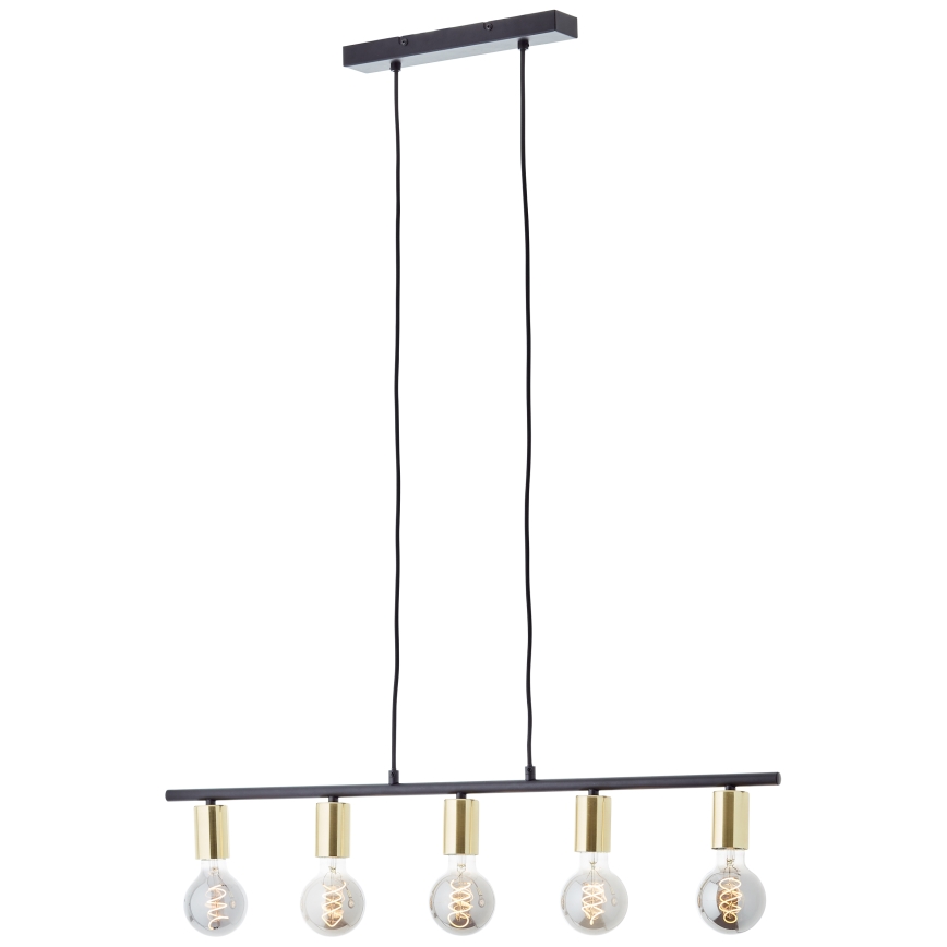 Brilliant - KERRY lustra uz kabeļa 5xE27/40W/230V melna/misiņš