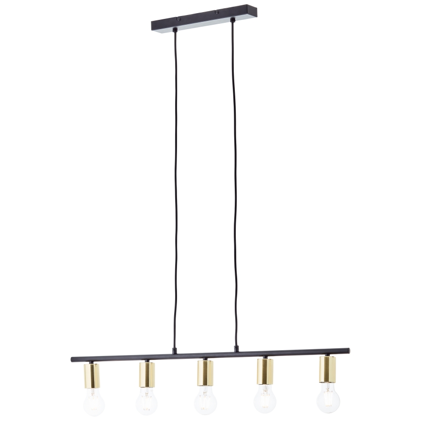 Brilliant - KERRY lustra uz kabeļa 5xE27/40W/230V melna/misiņš