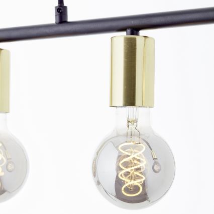 Brilliant - KERRY lustra uz kabeļa 5xE27/40W/230V melna/misiņš