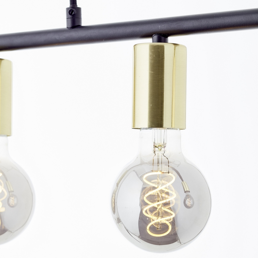 Brilliant - KERRY lustra uz kabeļa 5xE27/40W/230V melna/misiņš