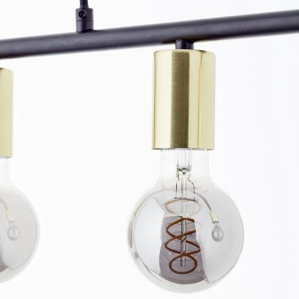 Brilliant - KERRY lustra uz kabeļa 5xE27/40W/230V melna/misiņš