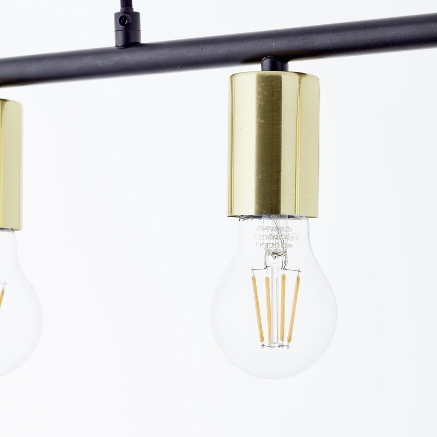 Brilliant - KERRY lustra uz kabeļa 5xE27/40W/230V melna/misiņš