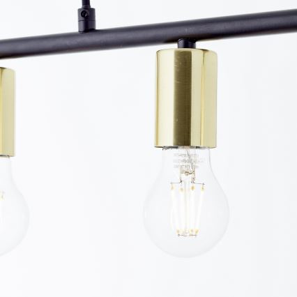 Brilliant - KERRY lustra uz kabeļa 5xE27/40W/230V melna/misiņš