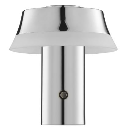 Brilliant - LED regulējamā uzlādējamā skārienvadāmā galda lampa KINICH LED/2,5W/5V 2700K 2600 mAh spīdīgs hroms