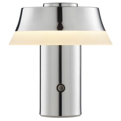 Brilliant - LED regulējamā uzlādējamā skārienvadāmā galda lampa KINICH LED/2,5W/5V 2700K 2600 mAh spīdīgs hroms