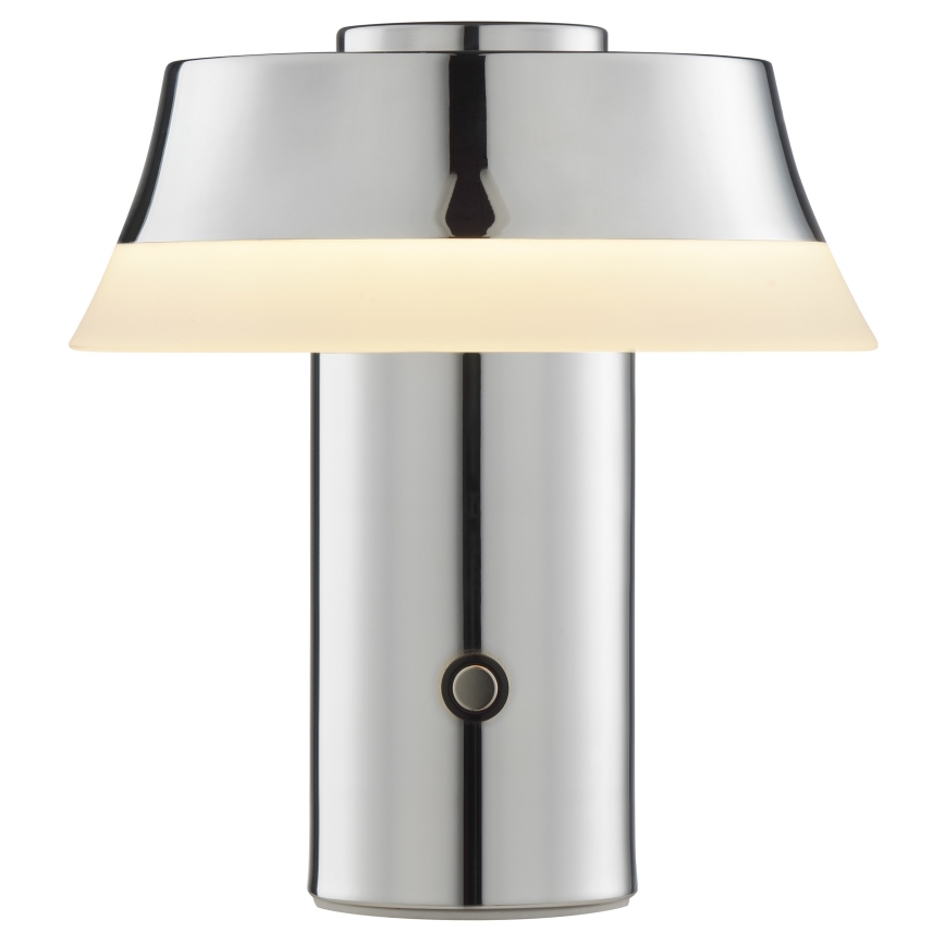 Brilliant - LED regulējamā uzlādējamā skārienvadāmā galda lampa KINICH LED/2,5W/5V 2700K 2600 mAh spīdīgs hroms