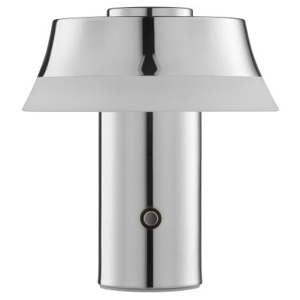 Brilliant - LED regulējamā uzlādējamā skārienvadāmā galda lampa KINICH LED/2,5W/5V 2700K 2600 mAh spīdīgs hroms