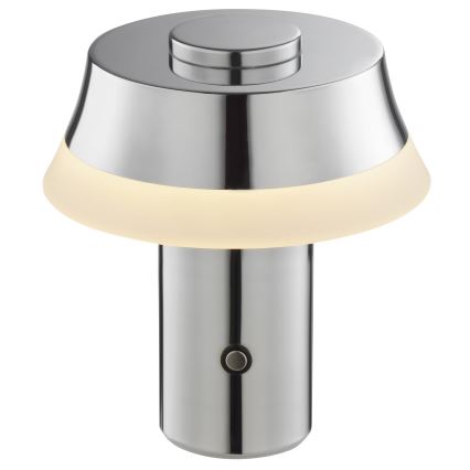 Brilliant - LED regulējamā uzlādējamā skārienvadāmā galda lampa KINICH LED/2,5W/5V 2700K 2600 mAh spīdīgs hroms