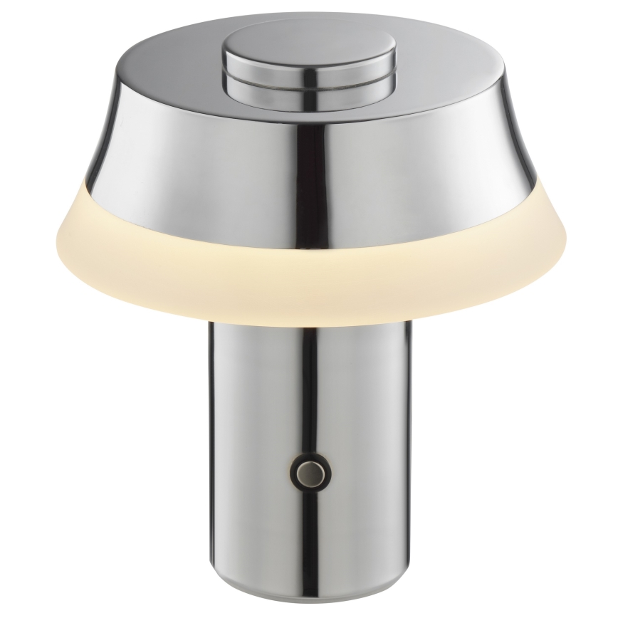 Brilliant - LED regulējamā uzlādējamā skārienvadāmā galda lampa KINICH LED/2,5W/5V 2700K 2600 mAh spīdīgs hroms