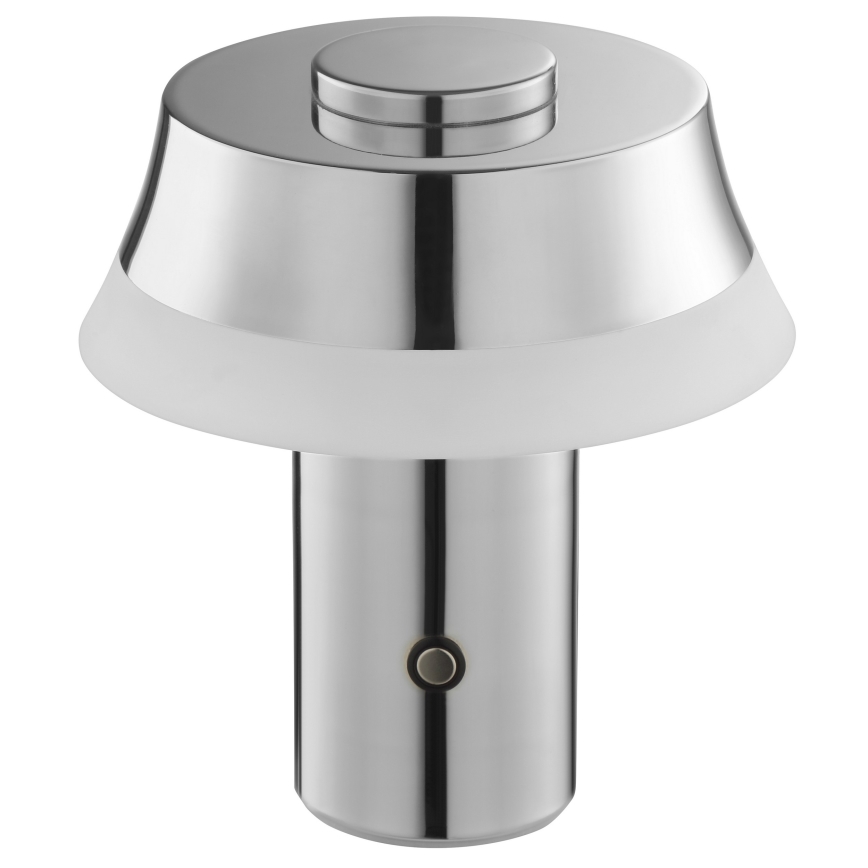 Brilliant - LED regulējamā uzlādējamā skārienvadāmā galda lampa KINICH LED/2,5W/5V 2700K 2600 mAh spīdīgs hroms