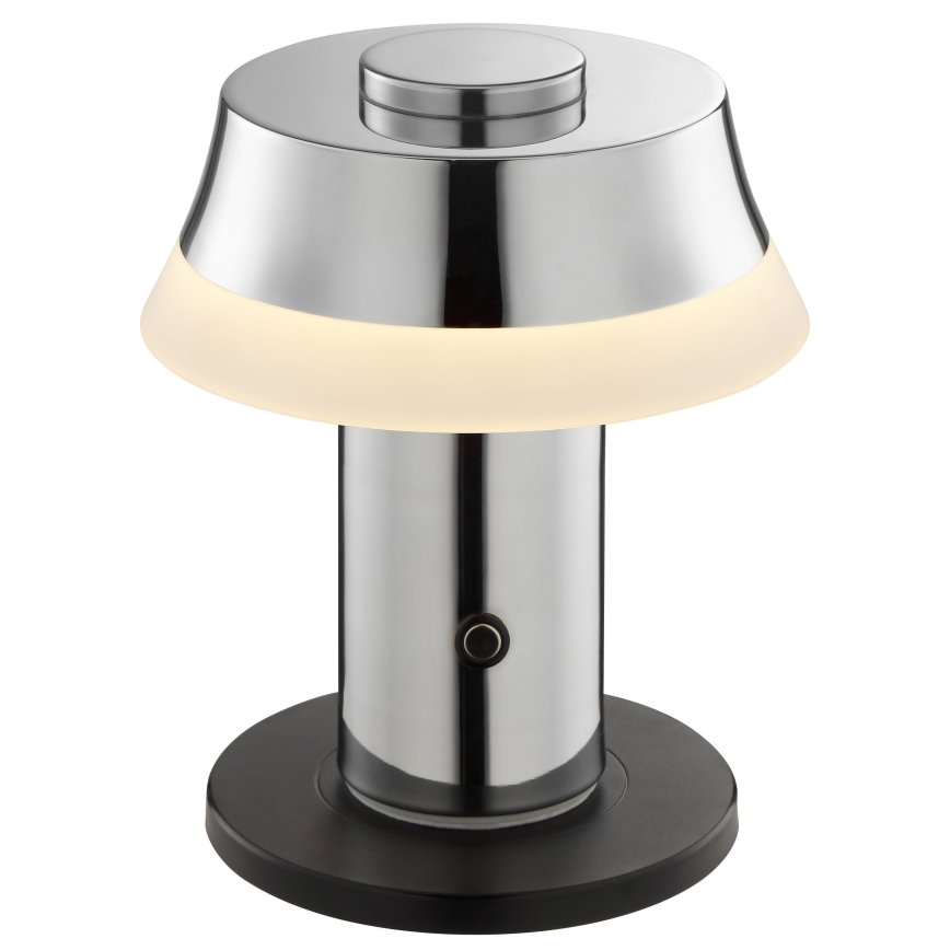 Brilliant - LED regulējamā uzlādējamā skārienvadāmā galda lampa KINICH LED/2,5W/5V 2700K 2600 mAh spīdīgs hroms