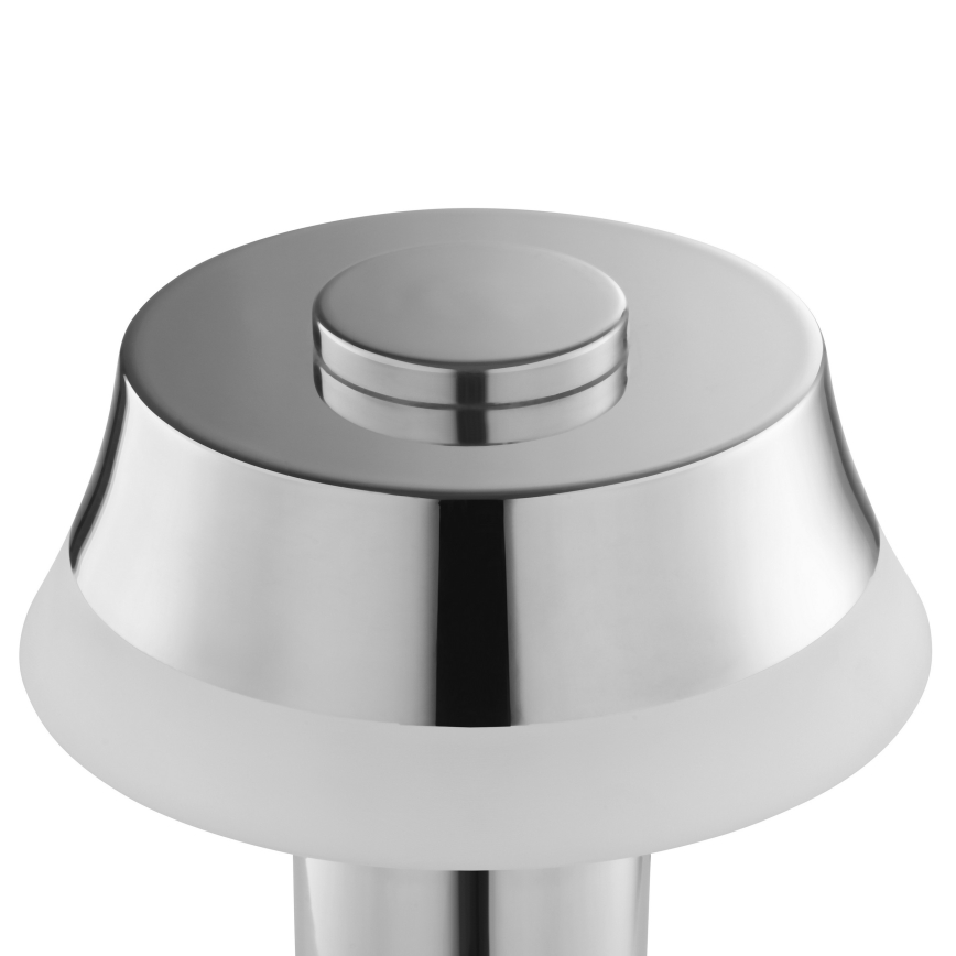 Brilliant - LED regulējamā uzlādējamā skārienvadāmā galda lampa KINICH LED/2,5W/5V 2700K 2600 mAh spīdīgs hroms