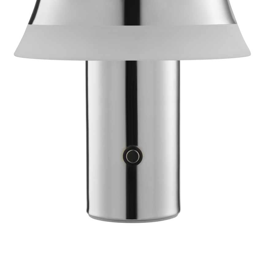 Brilliant - LED regulējamā uzlādējamā skārienvadāmā galda lampa KINICH LED/2,5W/5V 2700K 2600 mAh spīdīgs hroms