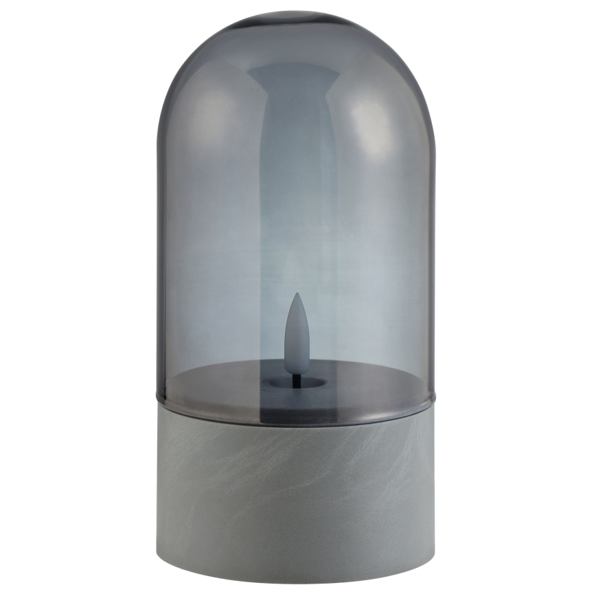 Brilliant - Komplekts 2x LED sveces ILLUSION LED/2xAA IP44 pelēka/dūmakaini melna
