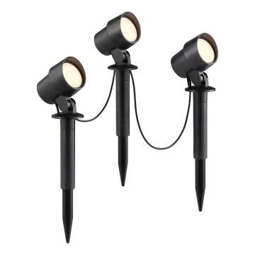 Brilliant - KOMPLEKTS 3x LED āra lampa KAMARA LED/8,5W/230V IP44 melna