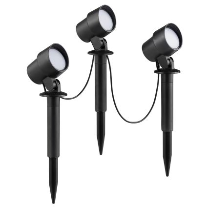 Brilliant - KOMPLEKTS 3x LED āra lampa KAMARA LED/8,5W/230V IP44 melna